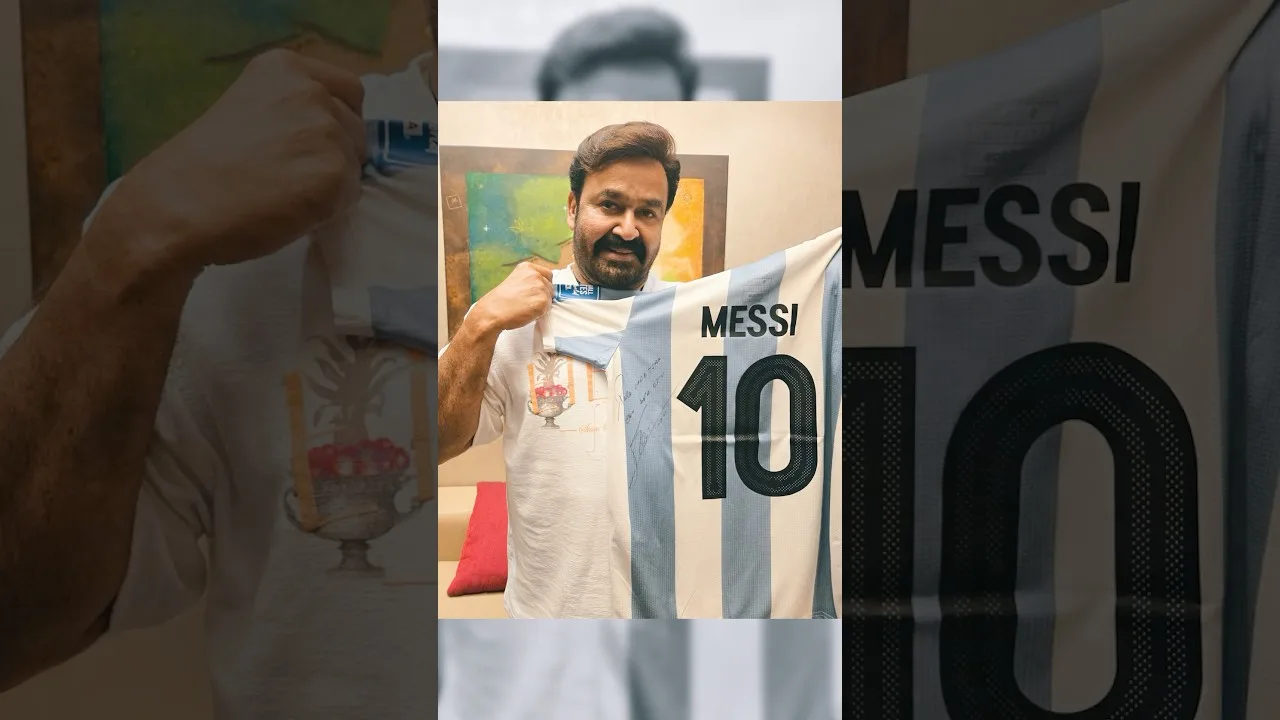 Mohanlal Receives A Signed Jersey From Football Legend Lionel Messi