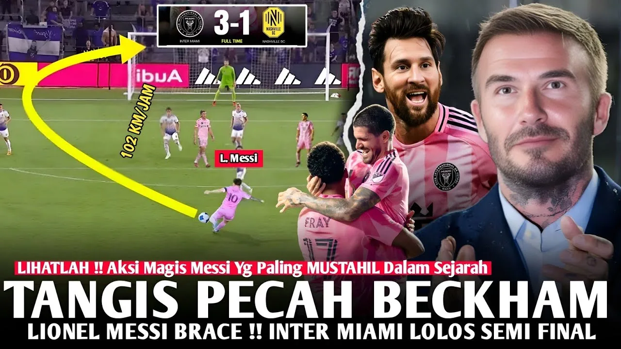 DÉPLACÉ 😭 Lionel Messi Brace 😱 Passe les demi-finales, l’Inter MIAMI gagne 3-1 contre Nashville 😍 Prédiction des scores 🔴