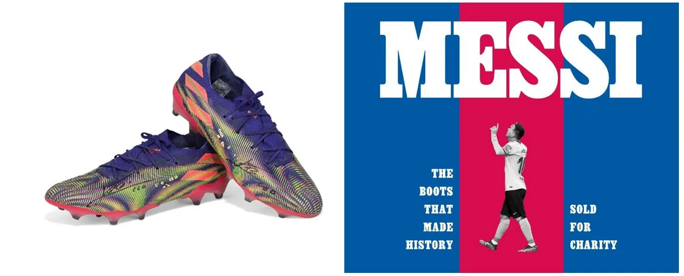Les chaussures Adidas de Lionel Messi, qui ont battu le record du 644e but, seront vendues aux enchères au profit d’une œuvre caritative