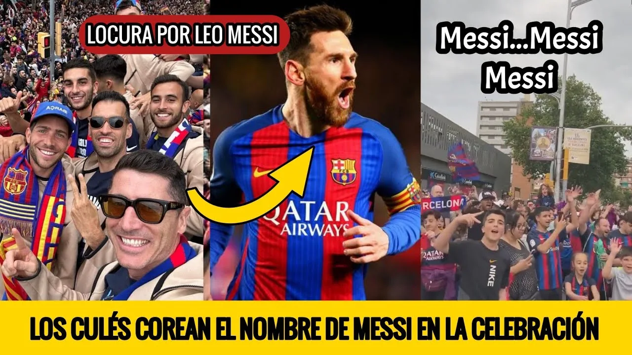 LOCURA POR LEO MESSI MIENTRAS LOS JUGADORES CELEBRAN EL