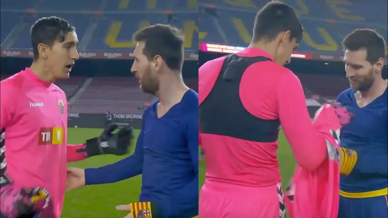 Elche's goalkeeper couldn't believe it when Lionel