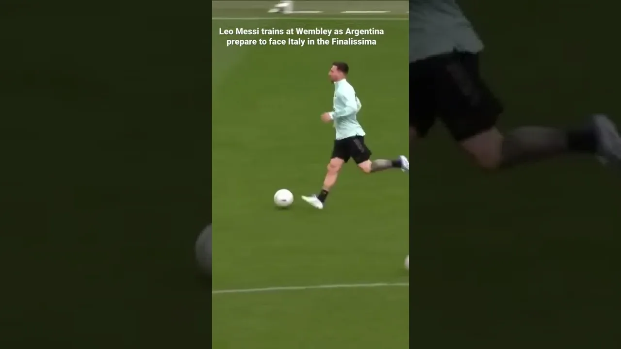 Leo Messi trains at Wembley as Argentina prepare to face