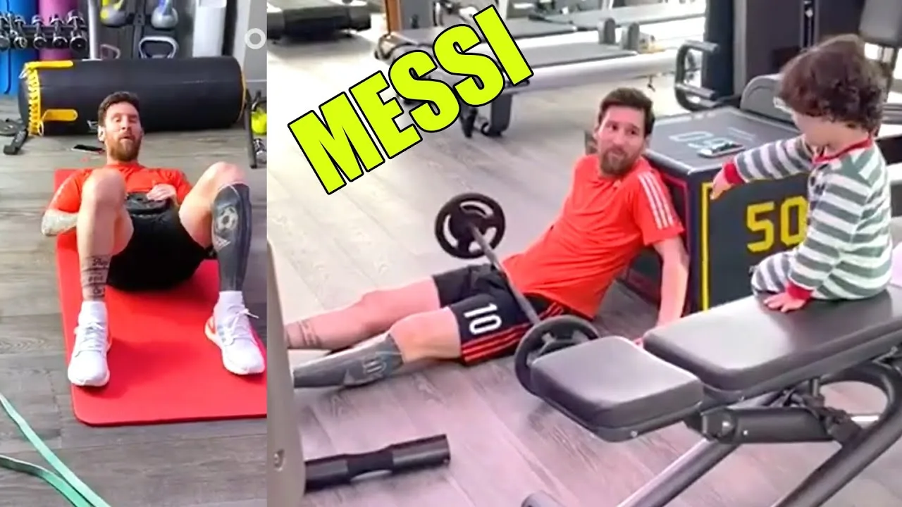 Lionel Messi HARD Training at Home With His Son During