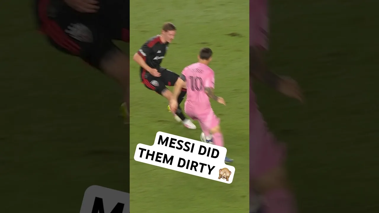 Messi NUTMEGS 2 Defenders! 🤭
