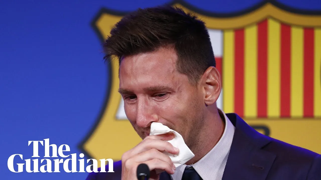 'I am here to say goodbye': Lionel Messi tearful as