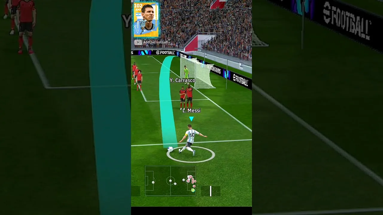 Lionel Messi impossible angle free kick #efootball