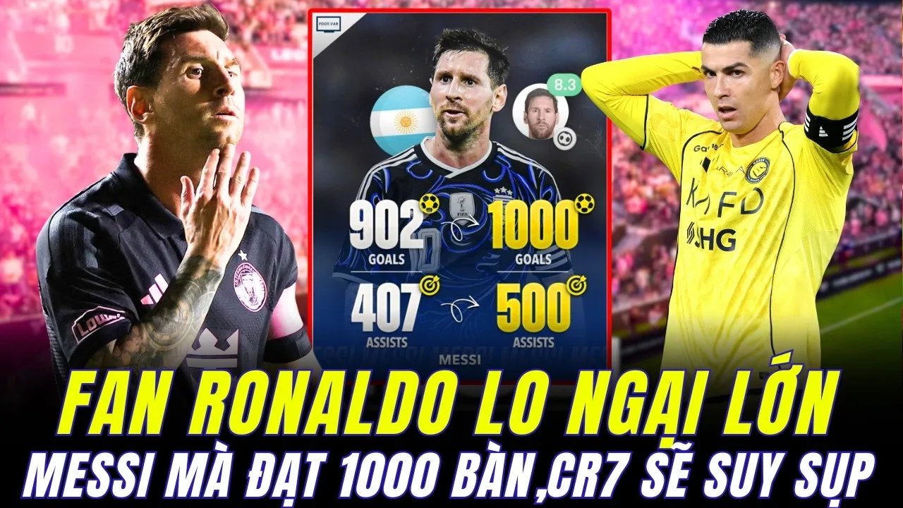 LES FANS DE RONALDO S’INQUIETENT QUE LIONEL MESSI Atteigne LE MILLION DE 1 000 BUT AVANT CR7