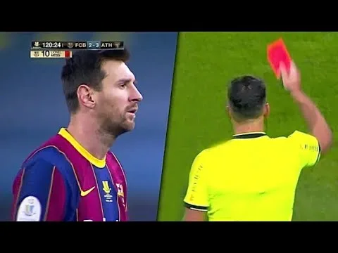 Lionel Messi Red Card vs Athletic club Messi Carton Rouge vs