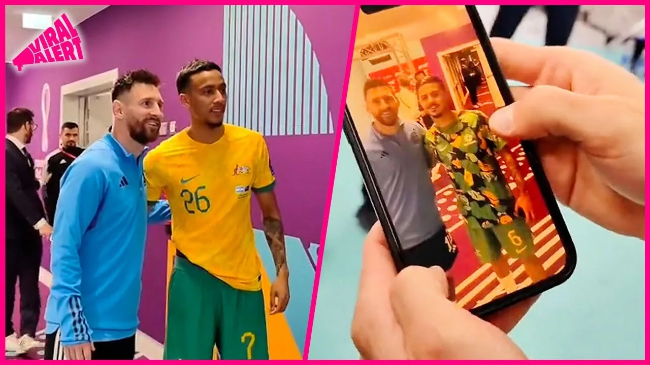 Los jugadores de Australia esperando su FOTO con Leo Messi