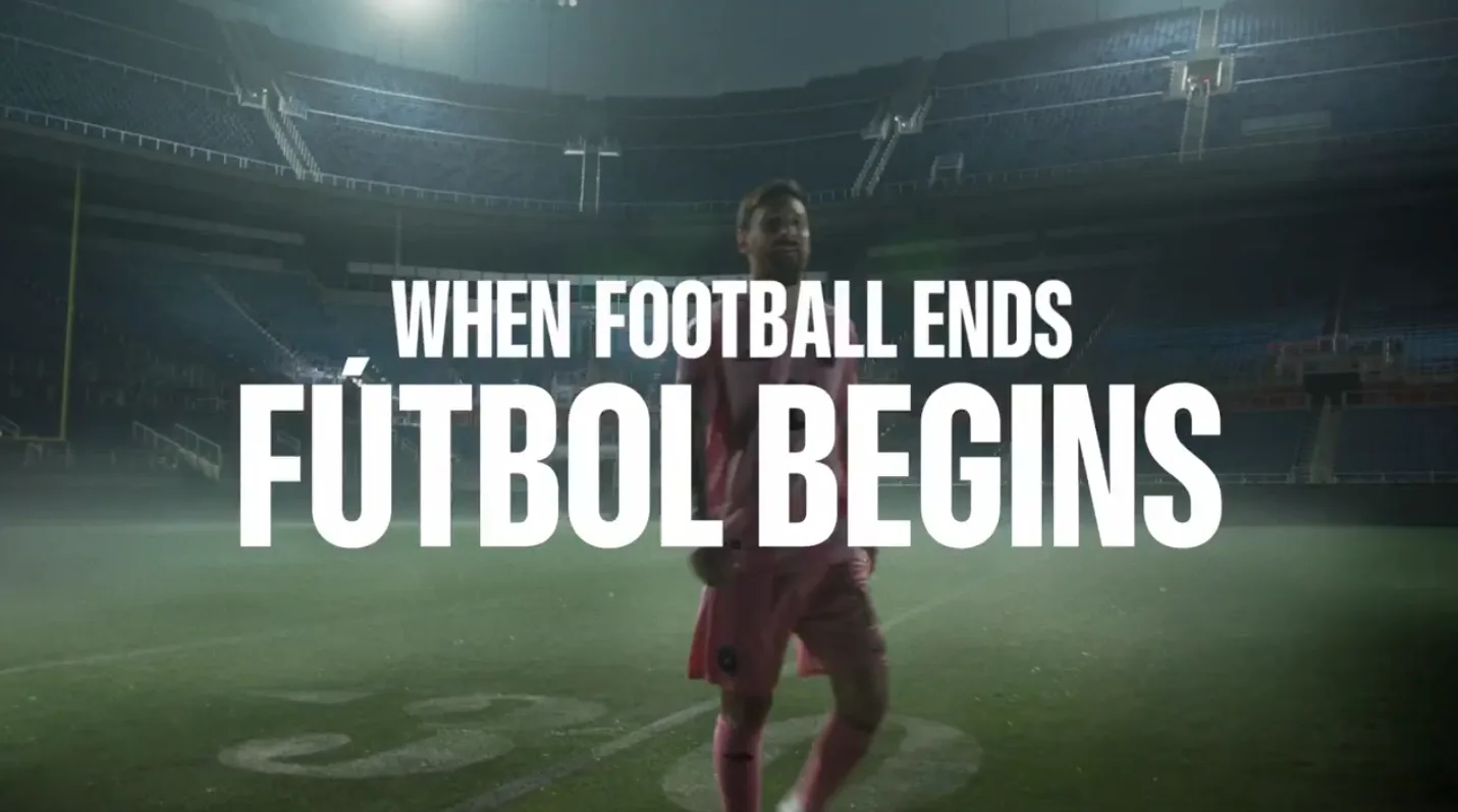 Promo Lionel Messi Super Bowl Apple TV pour MLS Redémarrer