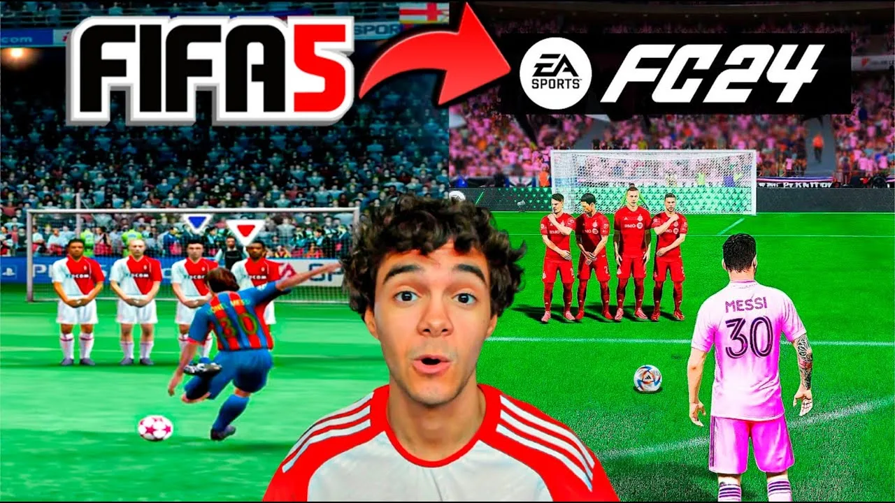 ¡GOL DE FALTA CON MESSI EN TODOS LOS FIFA!
