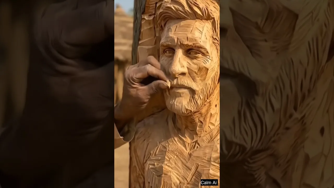 Messi | La Bête Incarnée Sculpture en Bois 🔥 #woodcarving #woodcraft #messi #leomessi