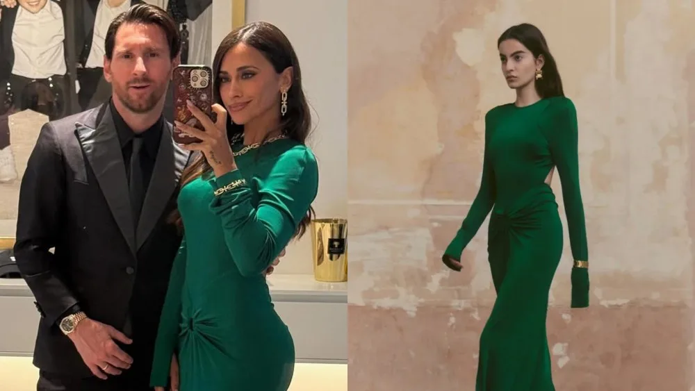 La femme de Lionel Messi porte la robe de Victoria pour David Beckham Birthday