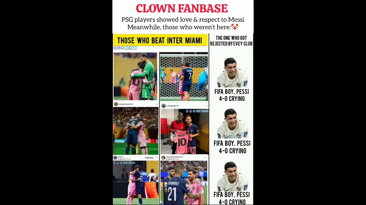 Clown Fanbase 🤡🤷#football#messi#cr7#ronaldo#leomessi#intermiami#psg#barcelona#realmadrid#barça#edit