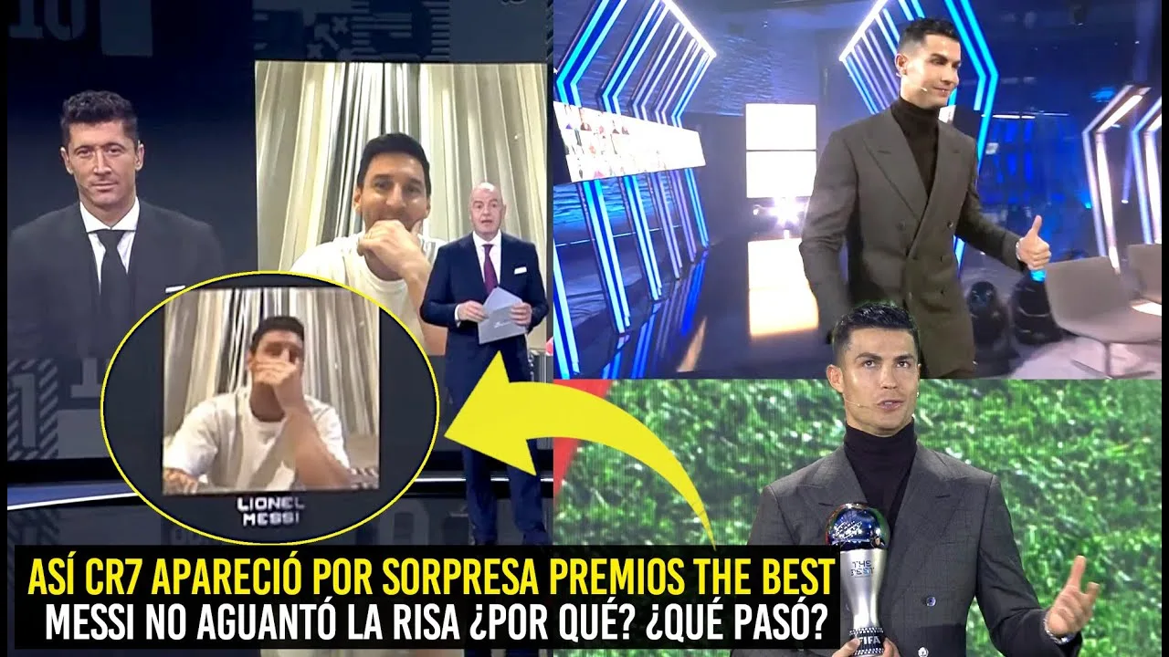 ASÍ CR7 LLEGÓ POR SORPRESA PREMIOS THE BEST MESSI SE BURLA
