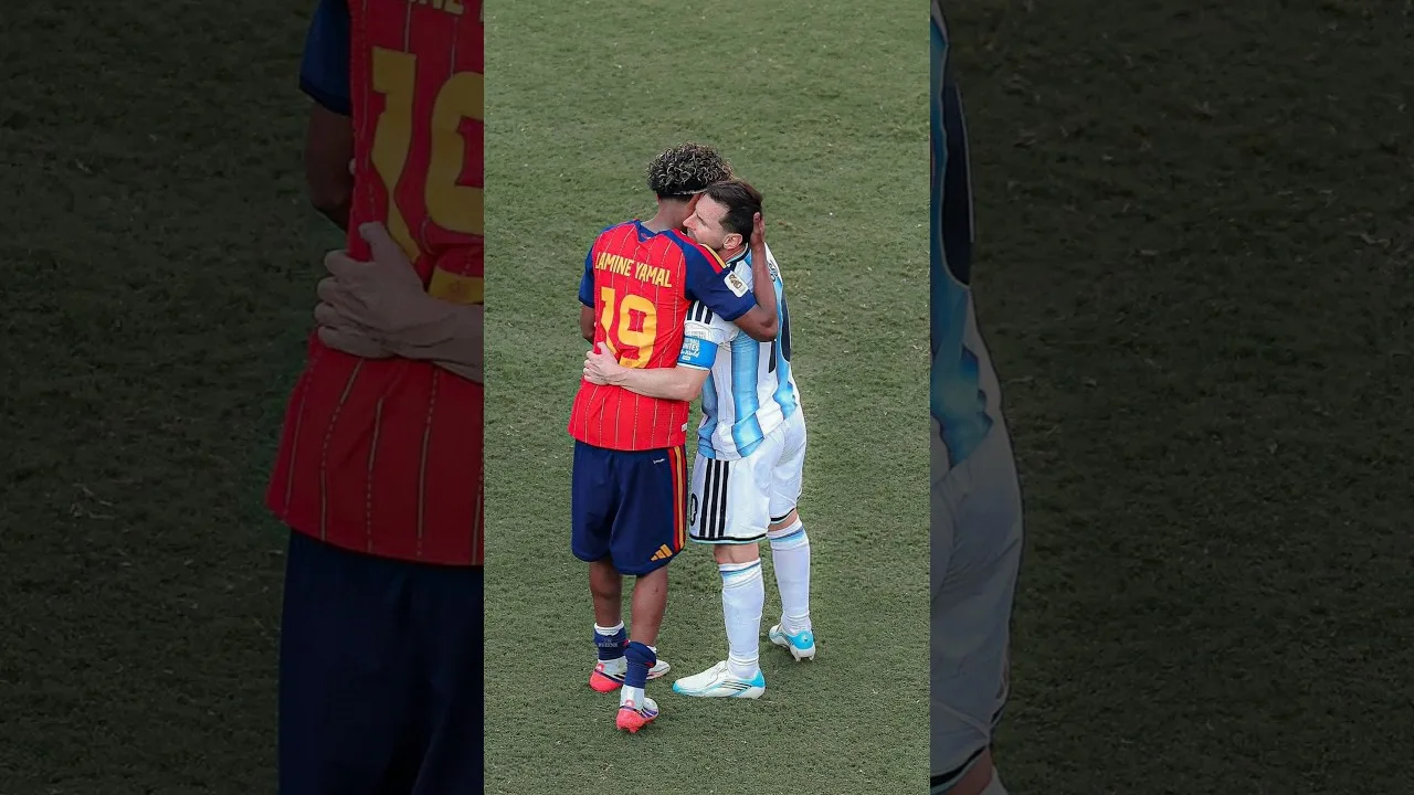 Lamine Yamal consoles Leo Messi after Spain beat Argentina