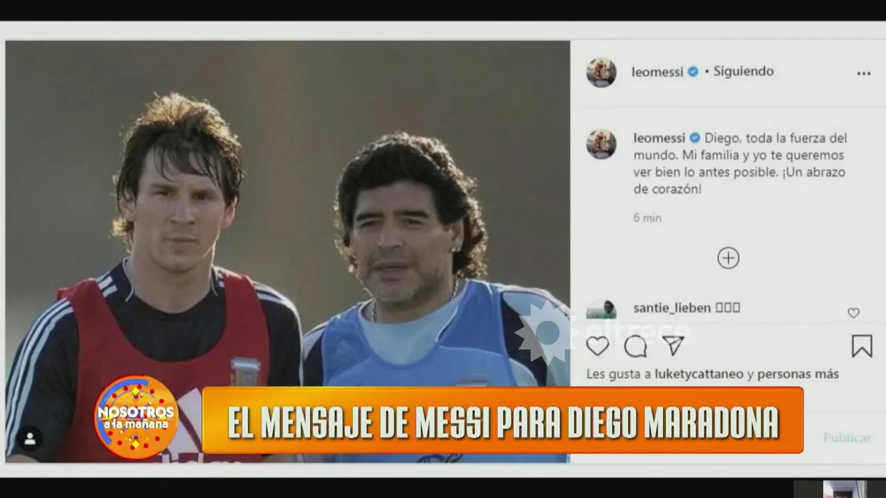 El mensaje de Lionel Messi por la salud de Diego Maradona