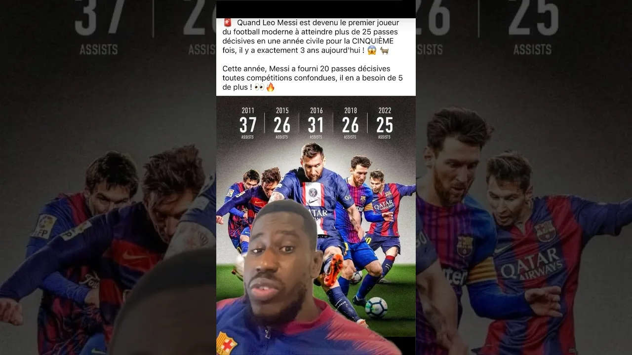 Lionel Messi est devenu le premier joueur à atteindre plus de 25 passes en une année civile 🔥