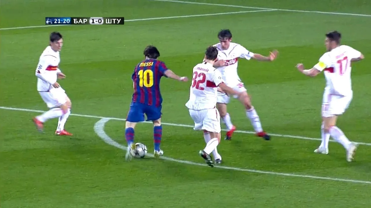 Lionel Messi vs Stuttgart (UCL) (Home) 2009-10 English