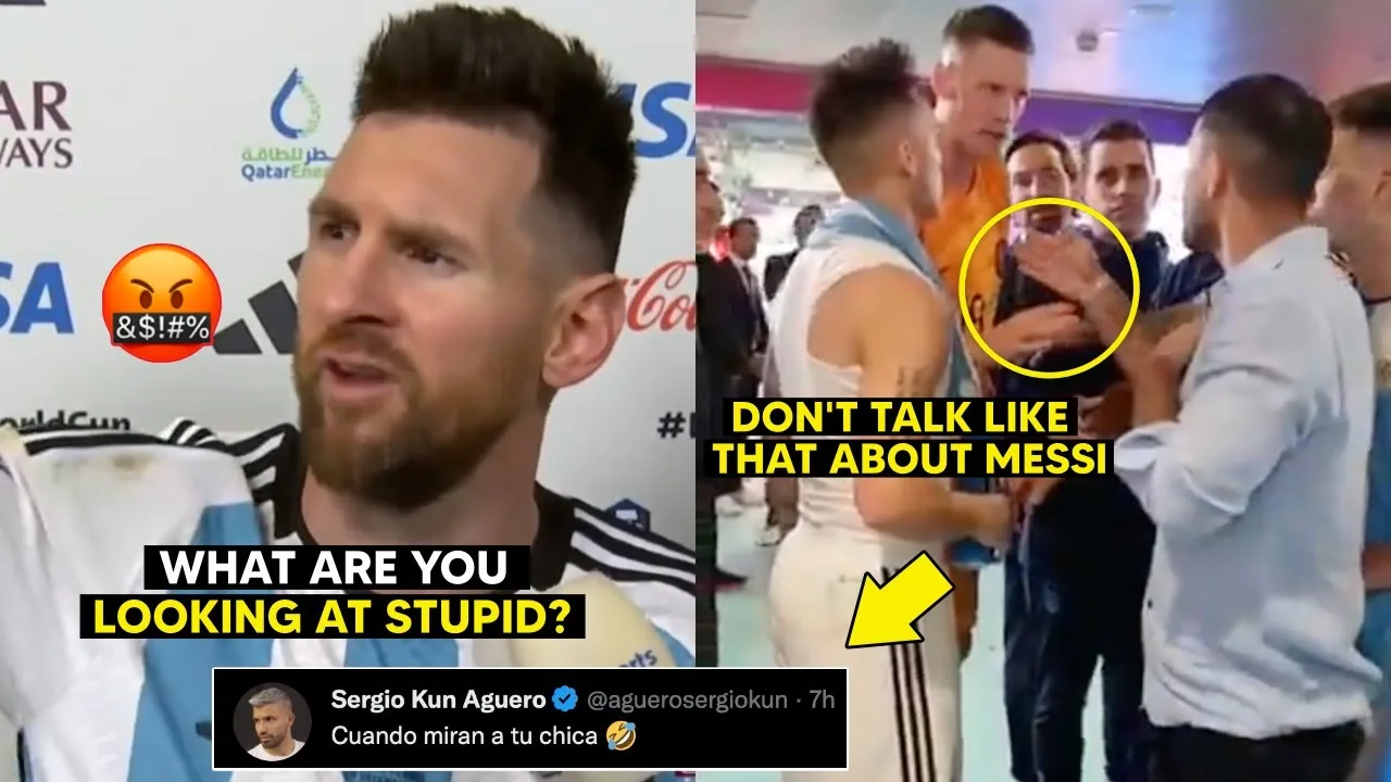 Messi Angry Reaction to Van Gaal as Aguero clashed with