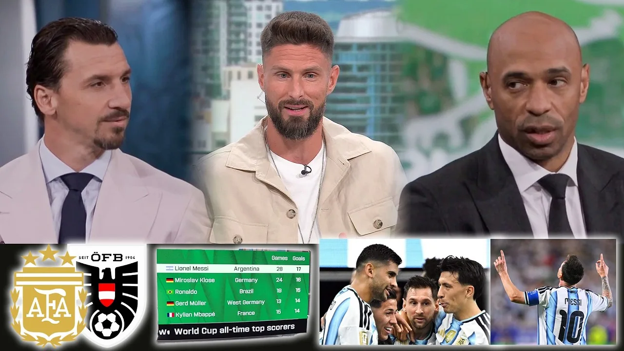 Argentina vs Austria 2-0 Henry & Zlatan Go Crazy on Messi makes Record | « Messi is Goat of Football »
