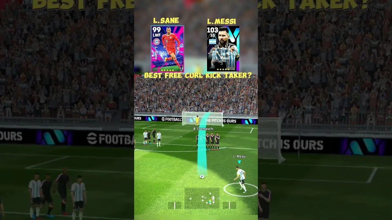 Leo MESSI VS SANÉ curl free kick challenge  #efootball