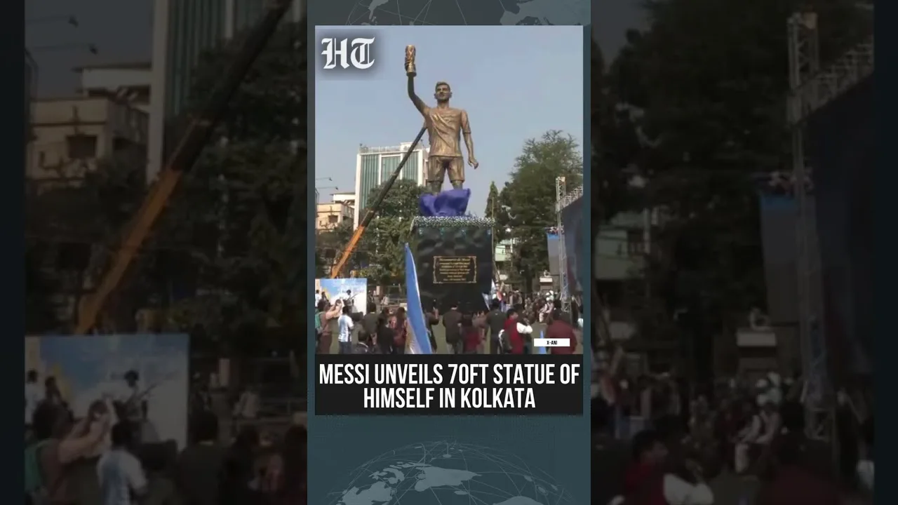 Lionel Messi à Calcutta : la superstar argentine dévoile sa statue de 70 pieds | #shorts