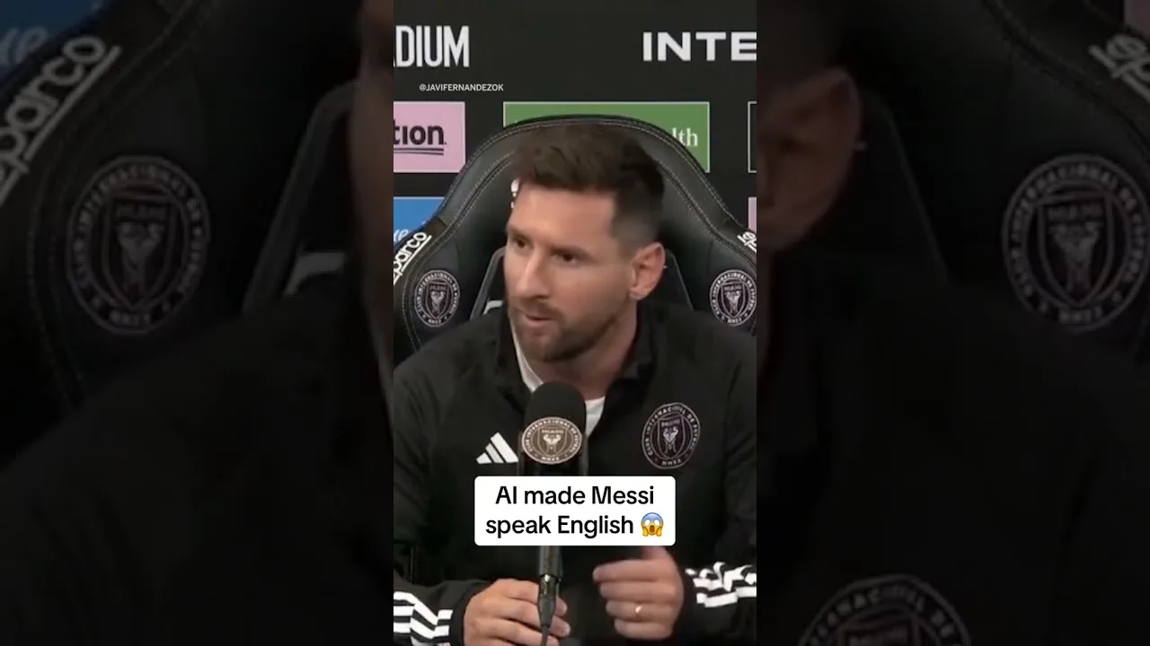 Lionel Messi is speaking English with AI 👀 #shorts