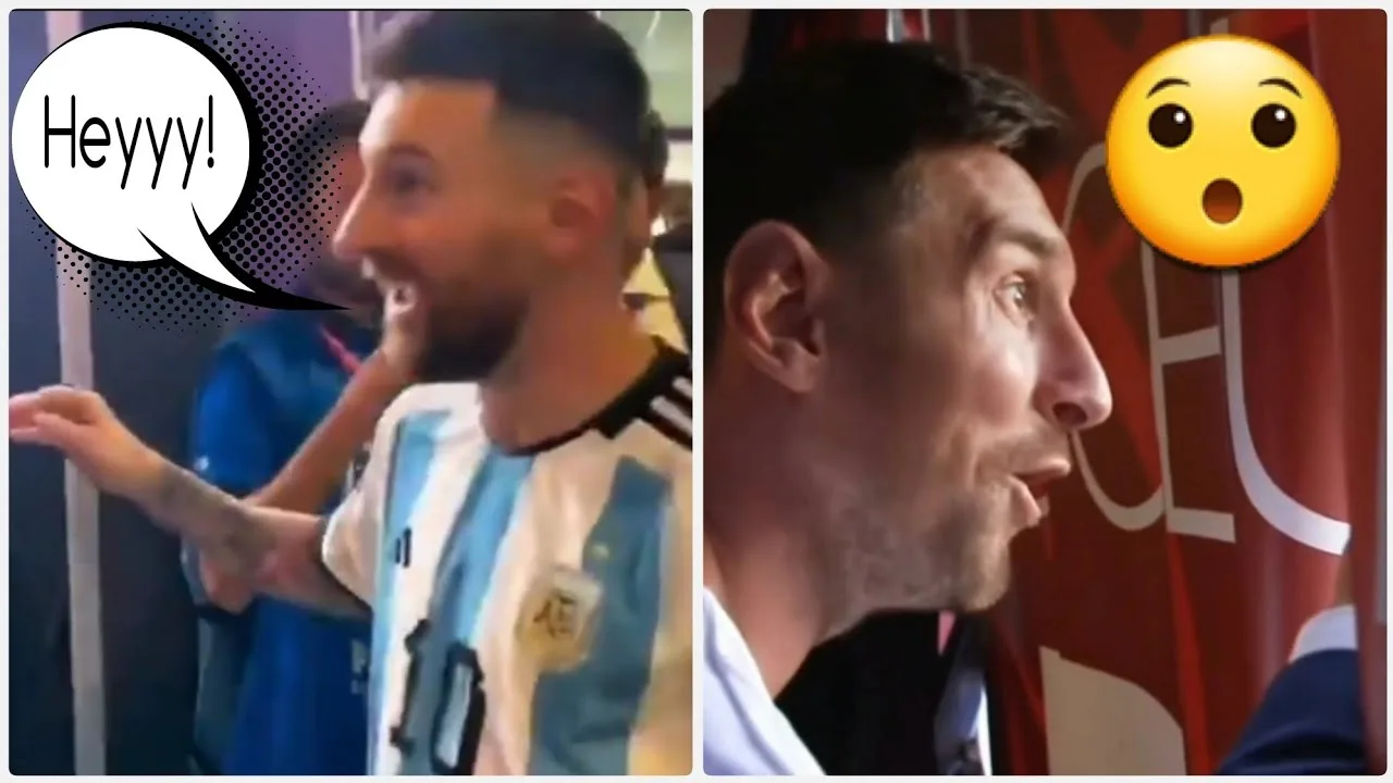 When messi sees former teammates…