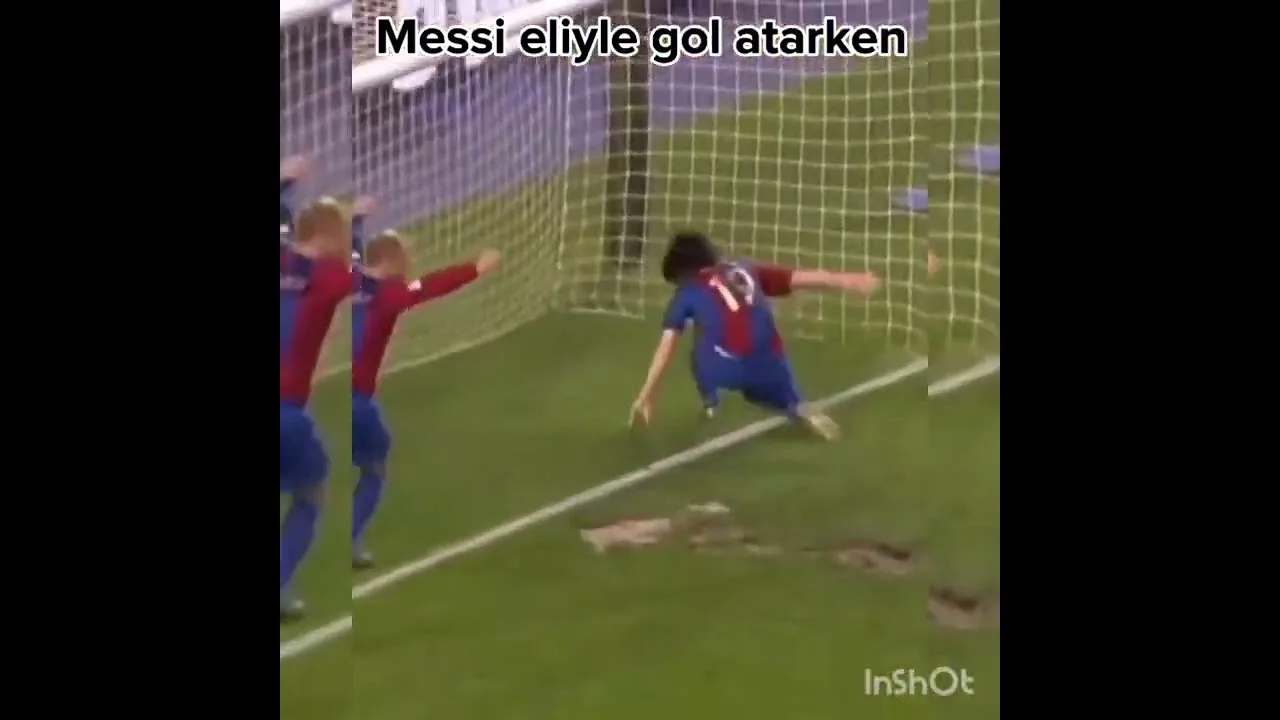 messi eliyle gol atarken