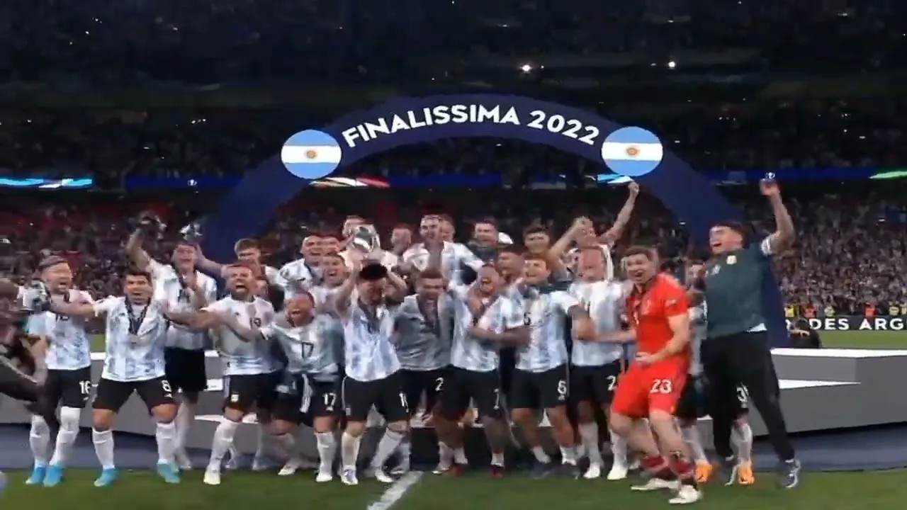 Leo Messi winning moment Italy vs Argentina Finalissima |