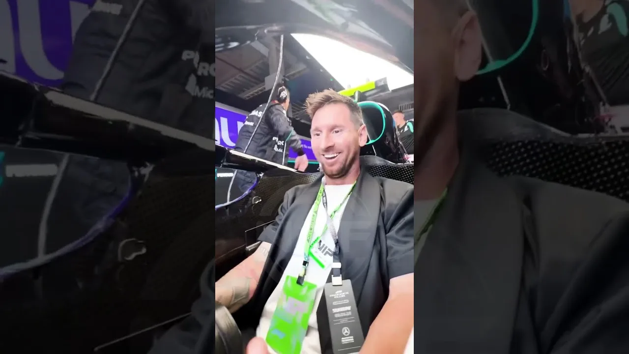 Leo Messi manipulant une voiture de Formule 1 😱 #leomessi #messi #miami #f1