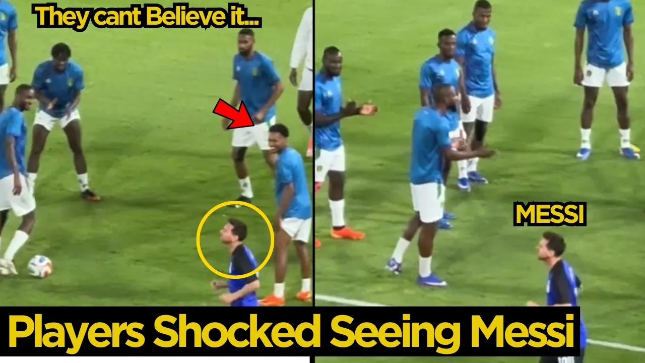 😱Réactions folles des joueurs mauritaniens après avoir vu Lionel Messi pour la première fois | Actualités footballistiques
