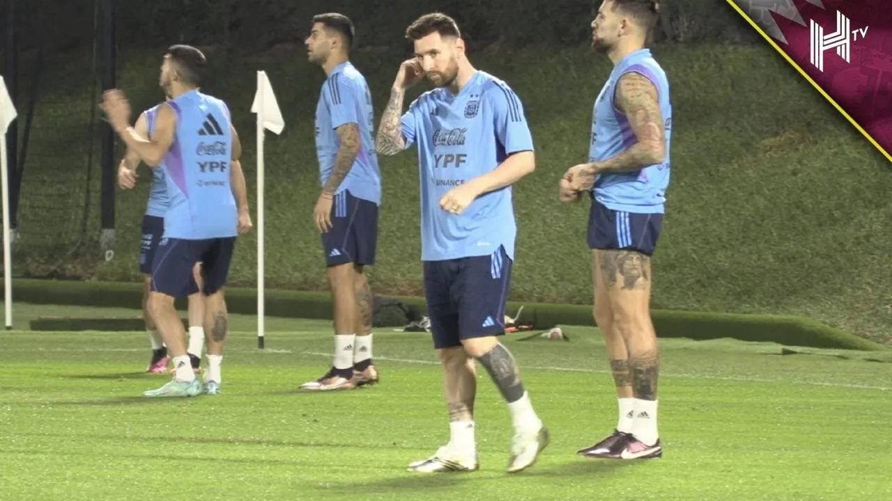 Leo Messi FOCUSED as Di Maria returns to training for