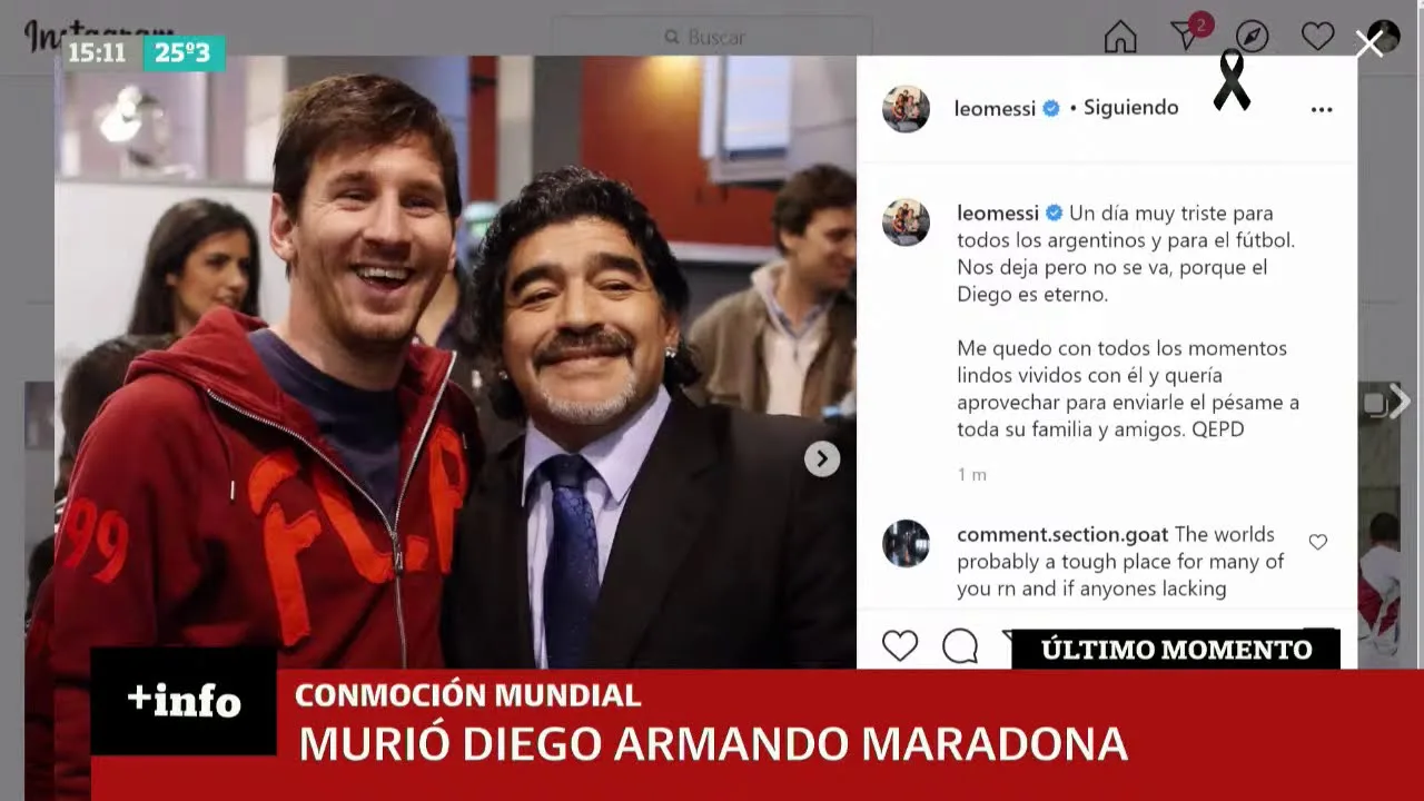 Lionel Messi despidió a Diego Maradona: “Nos deja pero no se