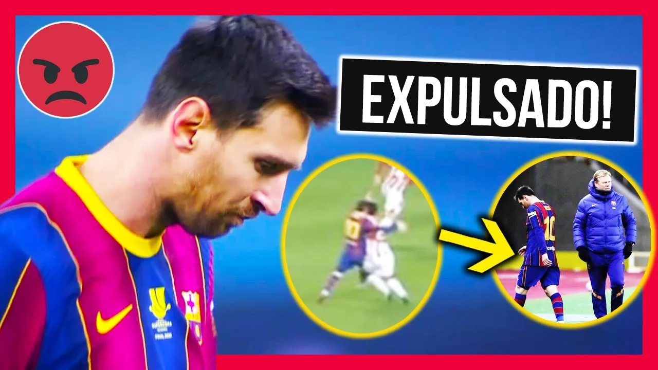 Primera EXPULSION de MESSI en el Barcelona, contra Ath