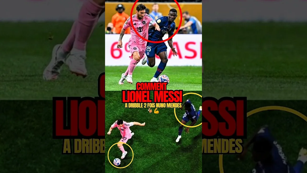 Comment Messi a dribblé deux fois Nuno Mendes malgré la trahison de ses coéquipiers. 😳🔥 #football
