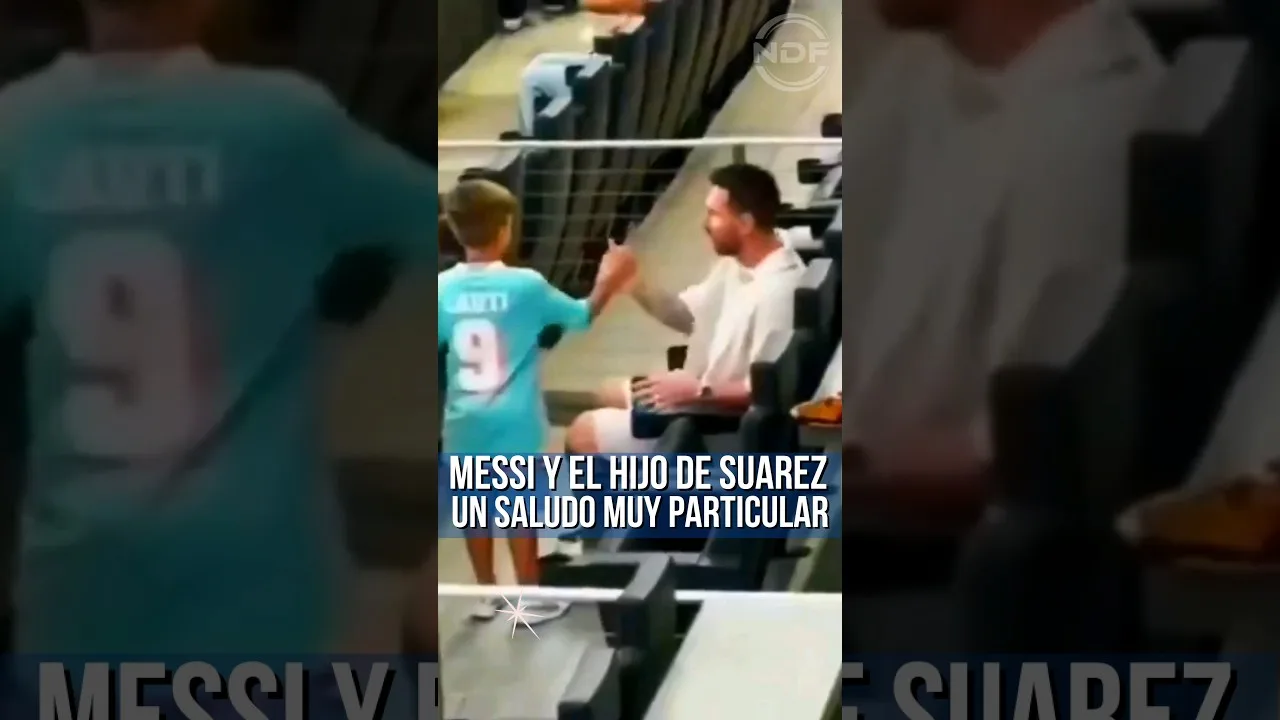 La salutation particulière entre Leo Messi et le fils de Luis Suarez lors du match de l’Inter Miami 😂