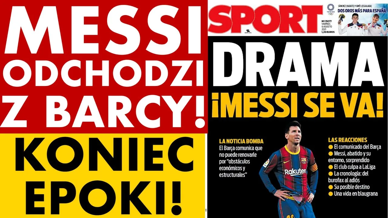 LEO MESSI ODCHODZI Z BARCELONY! KONIEC EPOKI!