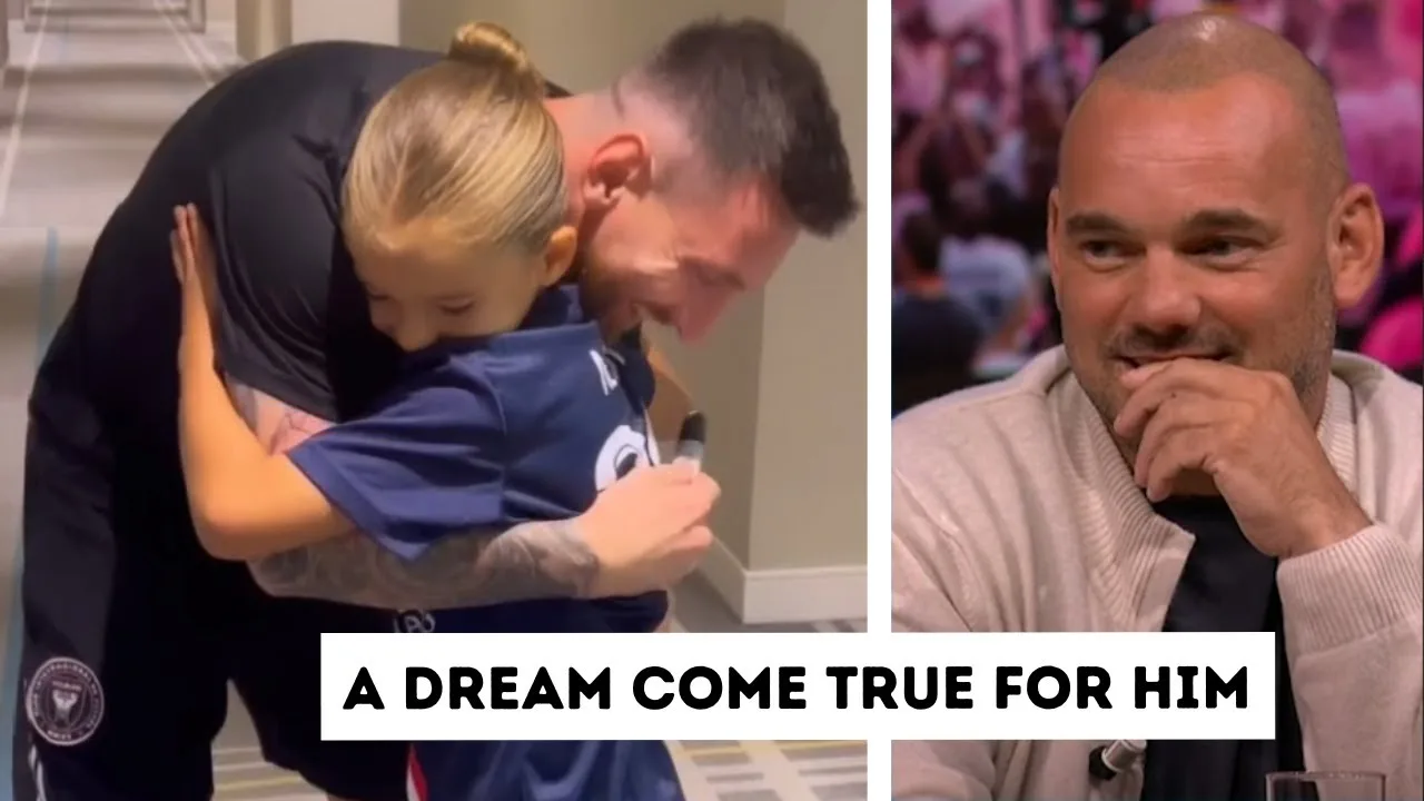 Wesley Sneijder’s child was overjoyed to meet Lionel Messi