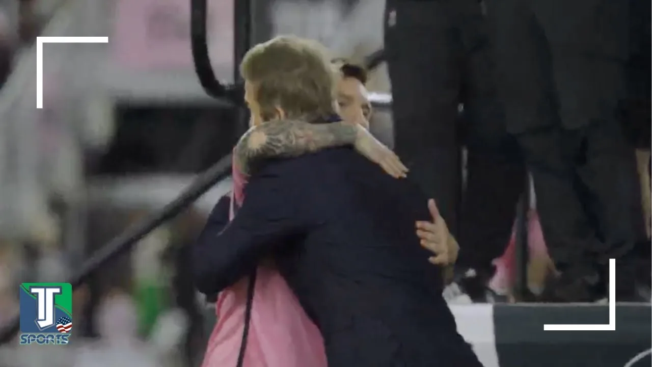 Le câlin entre Leo Messi et David Beckham APRÈS que l’Inter Miami atteigne la Coupe du Monde des Clubs de la FIFA 2025