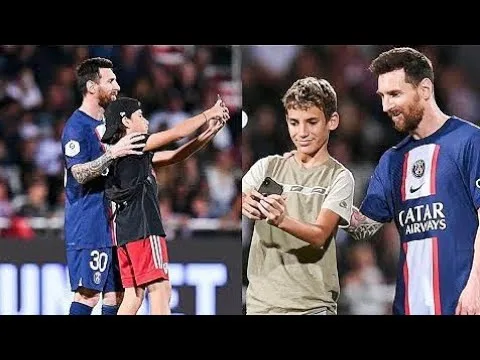 Lionel Messi to pitch invaders vs Ajaccio | leo Messi is so
