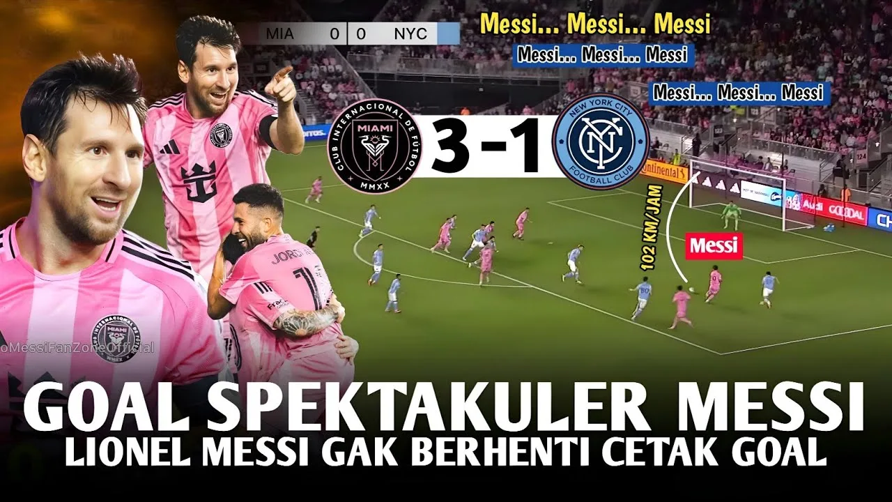LE PLUS SPECTACULAIRE ‼️Lionel Messi imprime un doublé 😱 L’Inter Miami gagne 3-1 contre New York City 😍 Highlight🔴