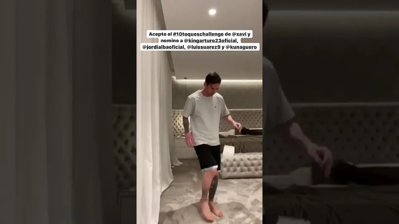 Leo Messi finally participates in the StayAtHome challenge.