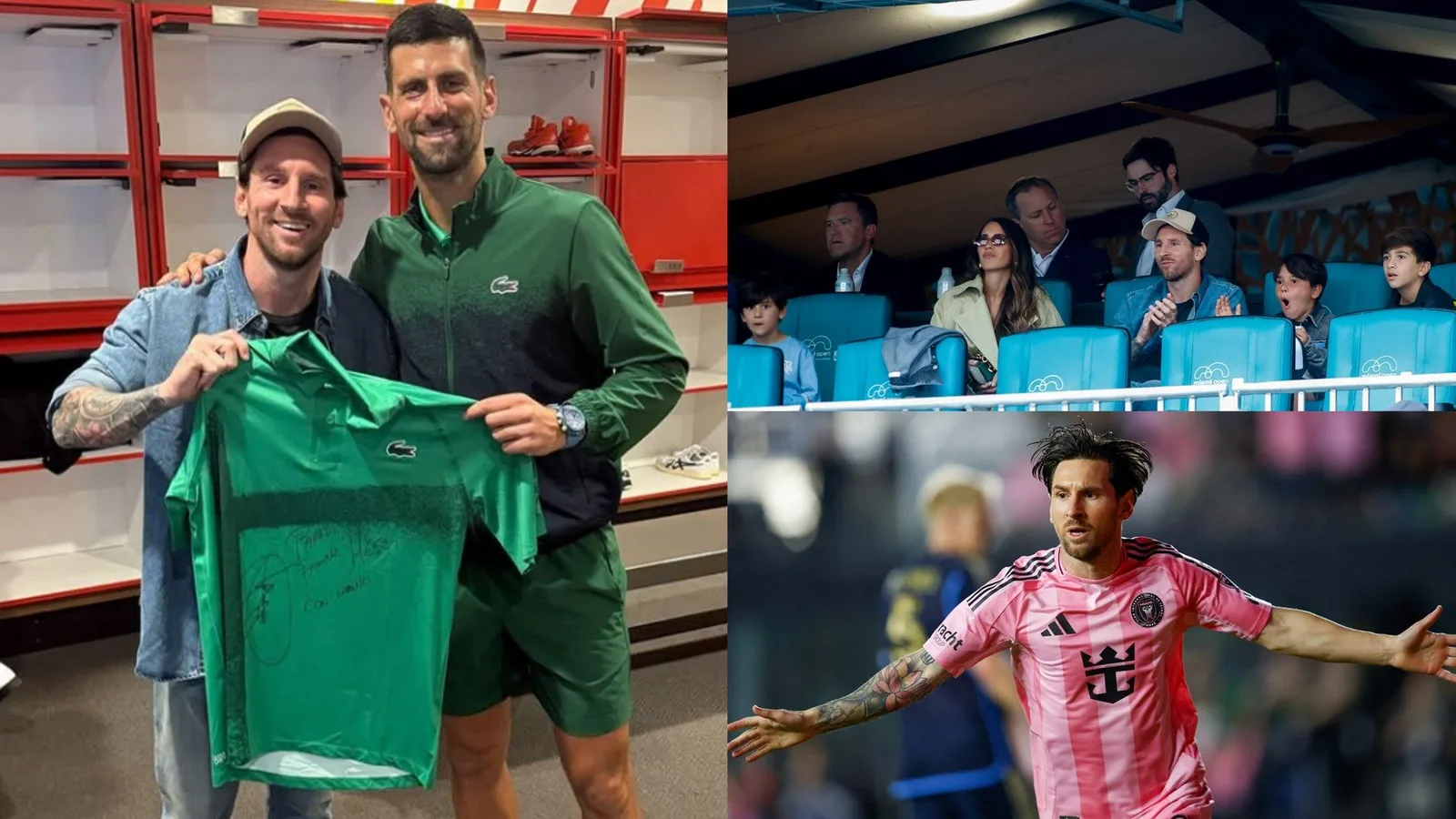 Révélé: Le fils de Lionel Messi a dit à Novak Djokovic de remonter son niveau pour dépasser Roger Federer alors que Inter Miami Superstar a présenté Antonela Roccuzzo et sa famille à l’icône de tennis lors du tournoi Masters en Floride en Floride