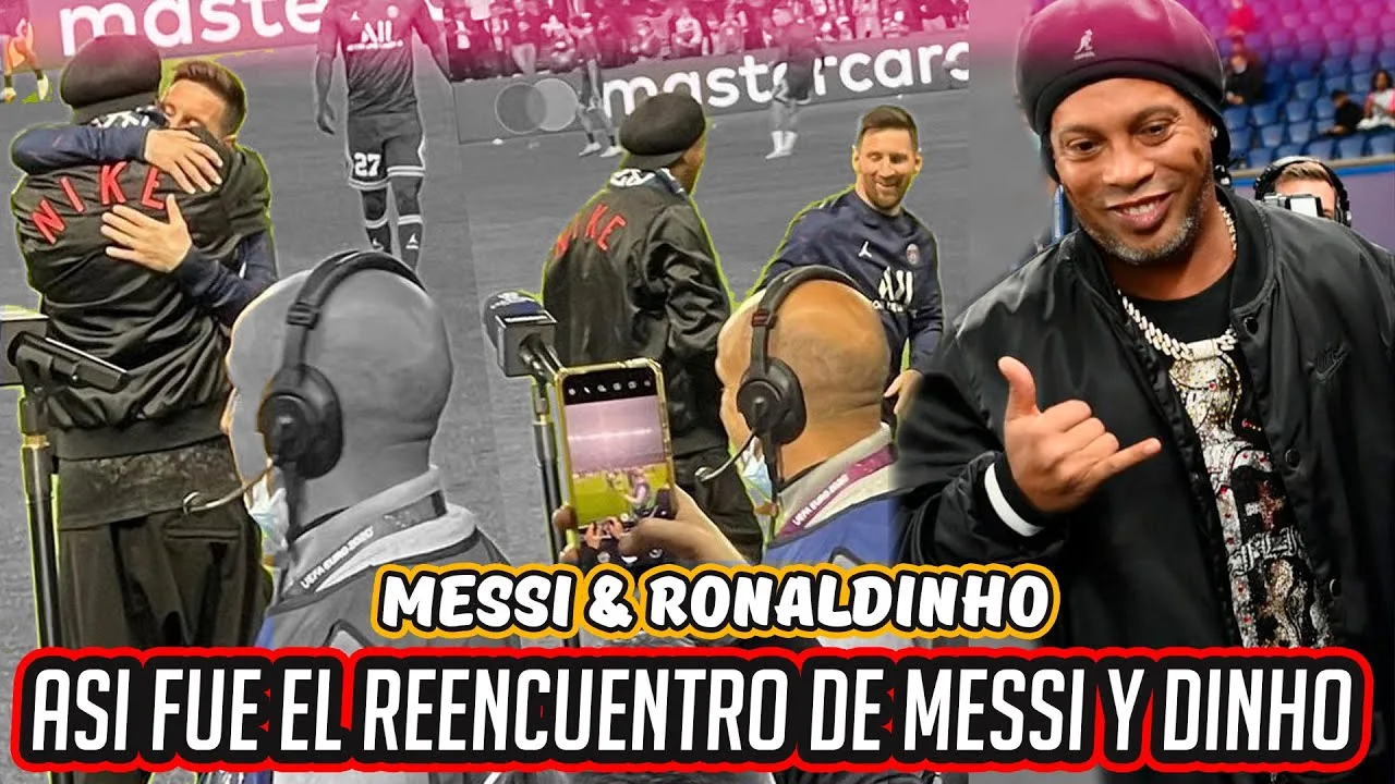 ASÍ FUE EL REENCUENTRO de LEO MESSI con RONALDINHO en EL