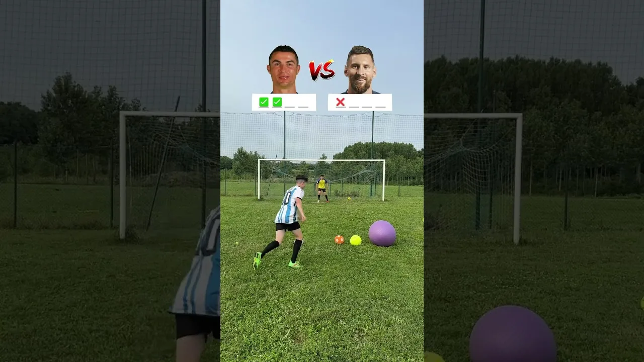 RONALDO vs MESSI avec 10 Ballons Différents !  #messi