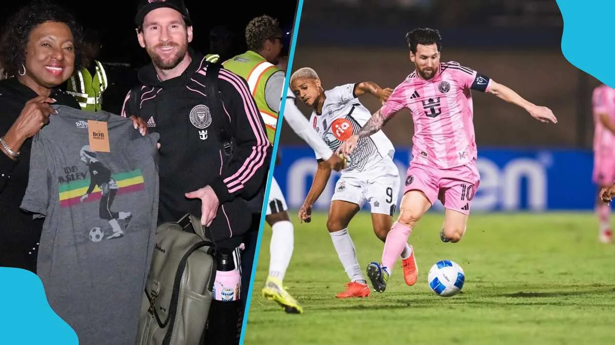 Lionel Messi a présenté avec Bob Marley Shirt après la première visite en Jamaïque avec Inter Miami