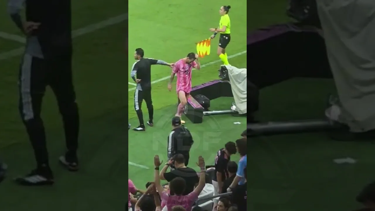 Leo Messi est sorti avec une gêne musculaire 😱#leomessi #messi #miami #mundial