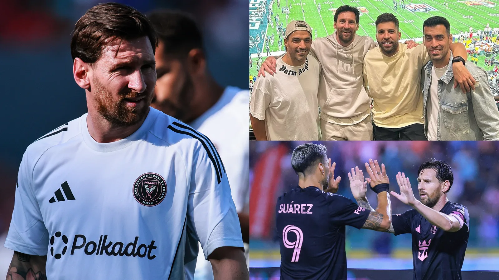 Lionel Messi a rejoint le Super Bowl par ses compatriotes Barcelone Legends alors que Inter Miami met en vedette Luis Suarez, Sergio Busquets et Jordi Alba Swap MLS pour NFL